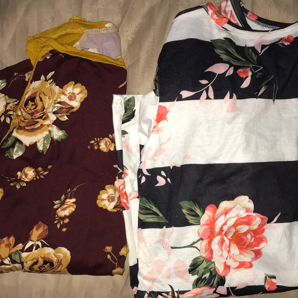 2 large women autumn/Fall boutique long sleeve tees.